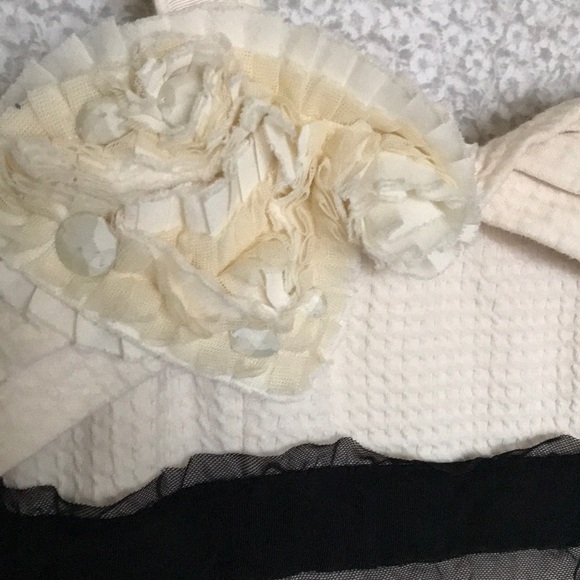 Anthro waffle knit dress with flower detail - Picture 3 of 6